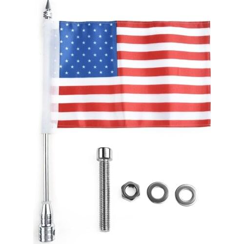 Universal Flagpole Luggage Rack Mount Motorcycle Exterior 475268 Polyester Rack Mount American Flag Print Flag Pole Hot Sale