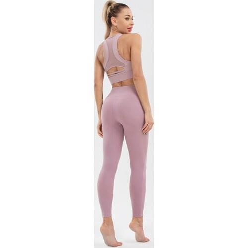 2pcs Female Yoga Bra Pants Set Sports Running Active Wear Fitness Suit Vest High Elastic Gym Leggings Top Women Tights Sportwear