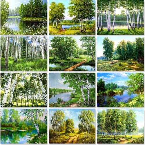 ZOOYA Diamond Embroidery Landscape Cross Stitch Mosaic 5D DIY Full Square Diamond Painting Tree Kit Needlework Crafts Home Decor