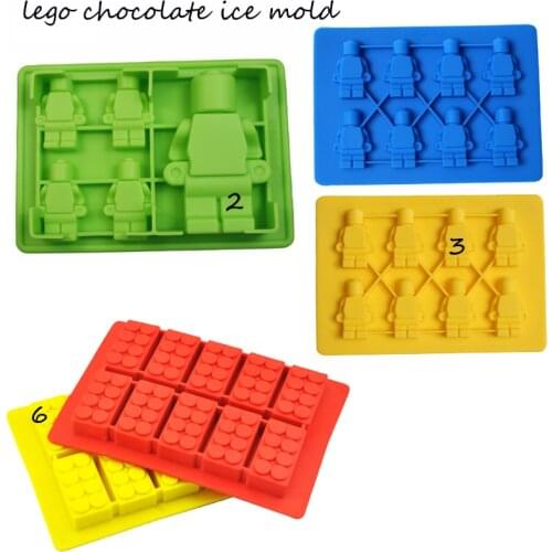 Lego Mini Figure Robot Ice Cube Tray Mold Chocolate Cake Jelly ice cream Silicone Mold Fondant Moulds hot sale