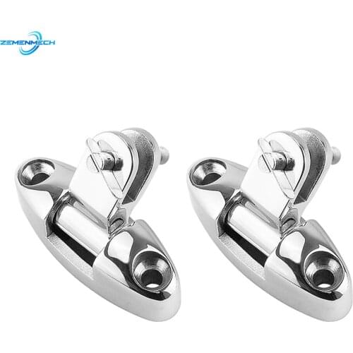 2PCS Stainless Steel 316 Boat Bimini Top Mount Swivel Deck Hinge With Rubber Pad Quick Release Pin Marine Accessories Yacht Rail