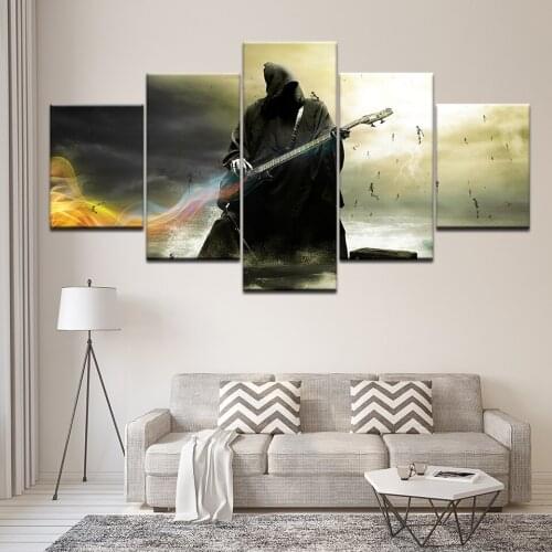5 Panels Fashion Musician Canvas Print Paintings Living Room Home Decor Vintage Wall Art Picture Modular Framed Artwork