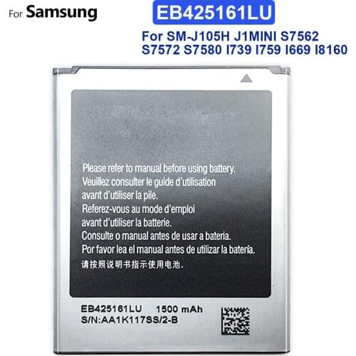 EB425161LU Battery For Samsung SM-J105H J1MINI S7562 S7572 S7580 I739 I759 I669 I8160 J1 MINI GALAXY Ace 2 1500mAh +Tracking NO