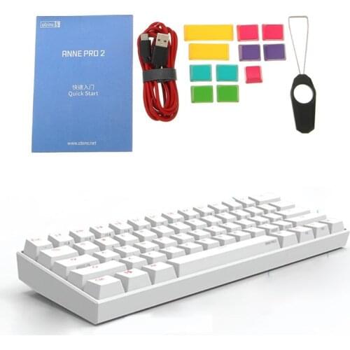 Anne Pro 2 60% NKRO Bluetooth 4.0 Type-C RGB 61 Keys Mechanical Gaming Keyboard Cherry Switch Gateron Switch