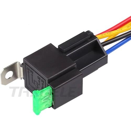 1Pcs/set Auto Fused On/Off Relays DC12V 30A 4 Pin Electronic Relay Car Automotive Relay with Insurance Film Car Fuse