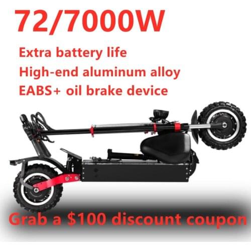 Free Shipping 13 Inch 60V 6000W Electric Scooter adult High Speed Off-Road Dual Drive Folding Electric Vehicle