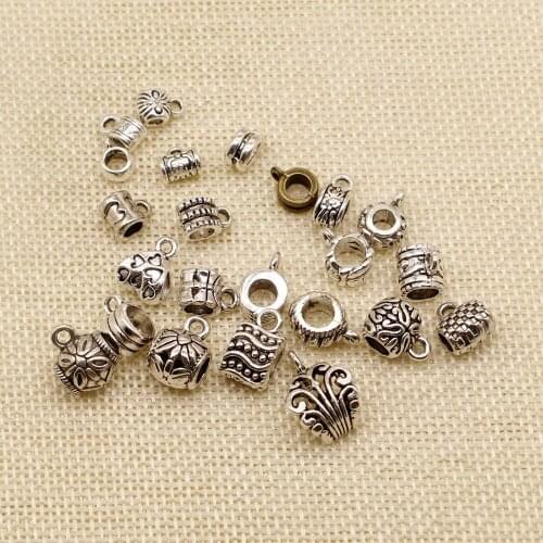 High Quality 20pcs Bail Beads Charm Pendants Diy Jewelry For Necklace Bracelet Craft Findings