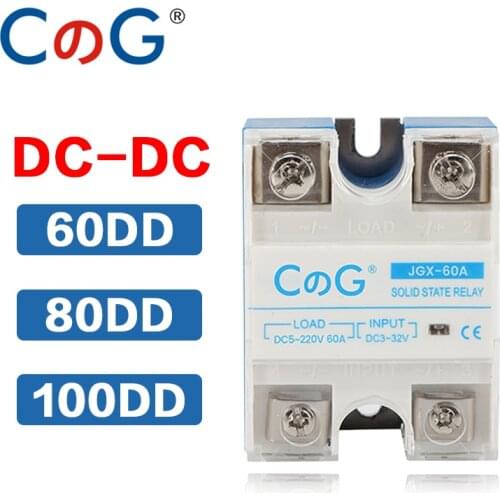 CG White 60A 80A 100A DD SSR Single Phase DC Control DC Heat Sink For 3-32VDC To 5-220VDC SSR-100DD 60DD 80DD Solid State Relay