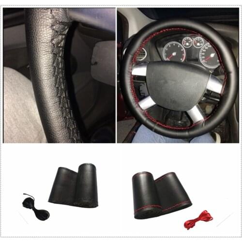 Car shape microfiber leather hand sewing steering wheel cover 38cm for Audi Q3 Q5 SQ5 Q7 A1 A3 A4 A4L A5 A6 A6L A7 A8 S5 S6 S7