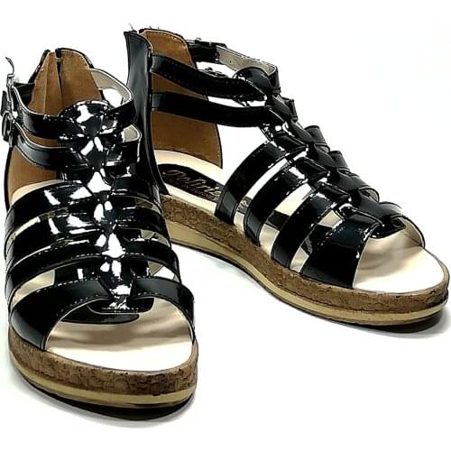 Ladies.Sandals.Black.Flat Heels.Gladiator Model. Luxury.Modern.New Season.Comfortable.Stylish.Glamorous. Womens Sandals