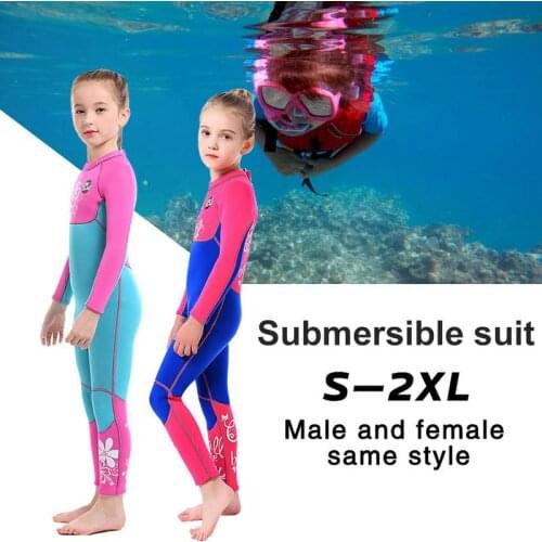Children Diving Suit Female 3mm One-Piece Long-Sleeved Swimsuit Warm Surf Jellyfish Clothes Diving Accessories Diving Suit