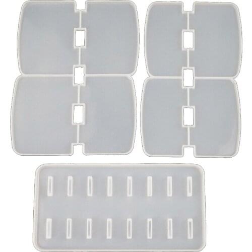 U90E Crystal Epoxy Resin Mold Cosmetic Eyeshadow Tray Storage Rack Casting Silicone Mould Handmade Makeup Bracket Holder Mold