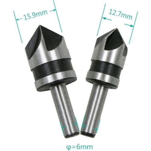 Hss 2pcs five reverse angle cutter set woodworking opening quick guide chamfering countersunk head wood chamfering knife