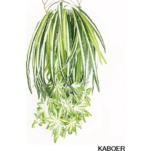 1pcs 65cm Green Artificial Chlorophytum Comosum Faux Greenery Home Garden Artificial Silk Spider Plant Fake flower leave