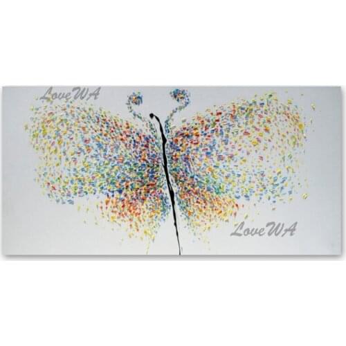 Beautiful Butterfly Picture Canvas Art Palette Knife Oil Painting 3D Textured Acrylic Animal Wall Art Hot Selling Home Showpiece