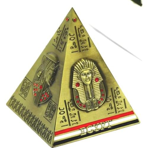 Antique Bronze Ancient Egypt Pyramid Savings Pot Decoration Money Box Creative Piggy Bank Bronze
