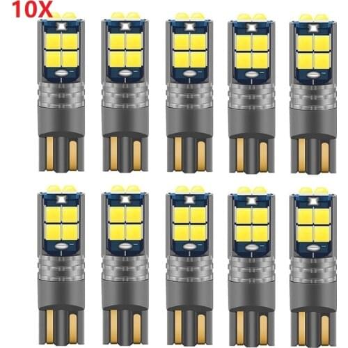 10pcs High Quality 3030 T10 W5W Super Bright Car Interior Reading Dome Light Marker Lamp 168 194 LED Auto Wedge Parking Bulbs