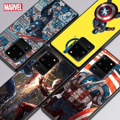 Marvel Captain America For Samsung A01 11 21 21S 31 41 51 71 81 91 52 72 32 01 02 22 S10 20 5G Ultra Plus Black Soft phone Case