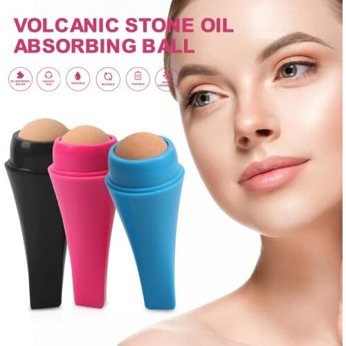 Oil-Absorbing Volcanic Face Roller Reusable Oil Control Roller Facial Skincare Tool Portable for Home Travel On-the-go