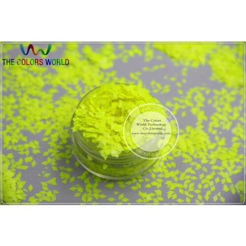 DN-0 Solvent Resistant Neon Yellow Color Diamond Shape Glitter for Nail Polish and DIY decoration 1Pack =50g