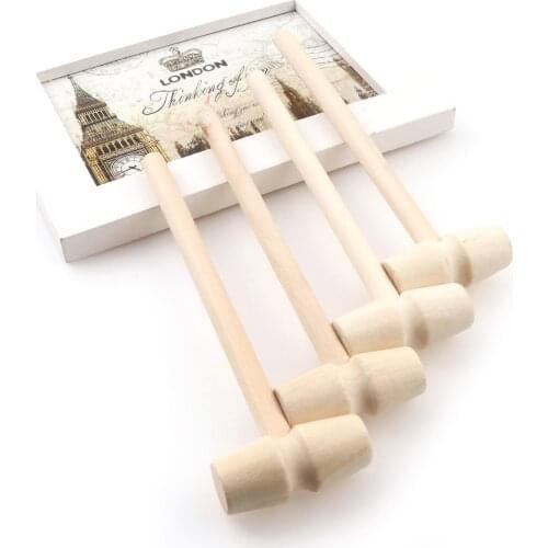 2Pcs 14*4.2cm Mini Wooden Mallet Leather Craft Carving Stamping Hammer DIY Handcrafted Gavel Hand Tool Kids Wood Educational Toy