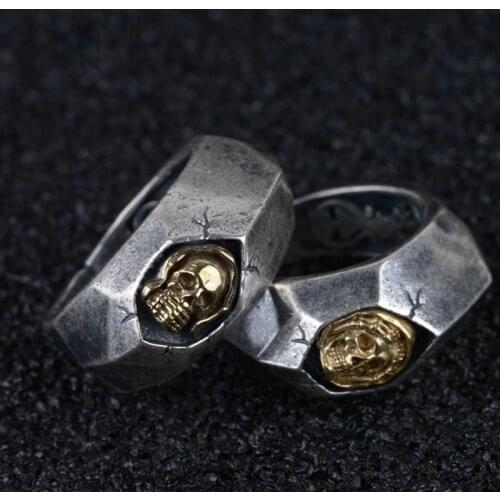 925 sterling Silver thai Mens Skull Bike VINTAGE steampunk punk rings ring Jewelry trendy A2595