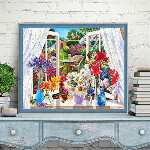 New hot DIY diamond painting flower cross stitch full square rhinestone mosaic embroidery full set of home decoration gifts