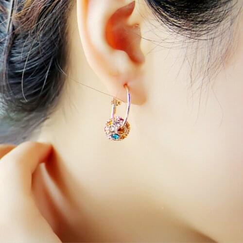 New Trendy Earrings Fashion Jewelry Brincos Oorbellen Colorful Crystal Ball Earrings For Women Jewelry Wholesale
