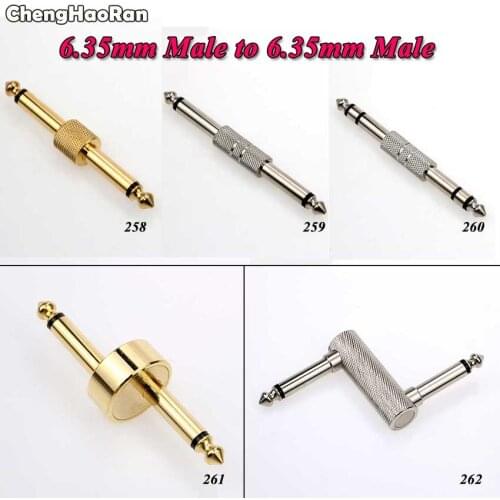 ChengHaoRan 6.35mm Guitar Effect Pedals Convert Instrument Connector Adapter Metal Solder Plug Patch Audio adaptor 6.35mm jack