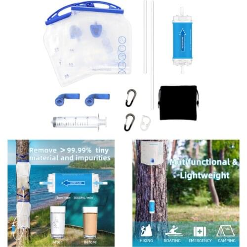 Portable Outdoor Water Filter Personal Gravity Purifier Filtration Emergency
