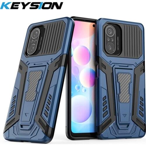 KEYSION Shockproof Armor Case For Xiaomi Mi 11i 5G 11X10T Pro 10T Lite 5G POCO F3 Stand Phone Cover for Redmi K40 Pro K40 Gaming