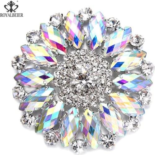 Rhinestone 3D Sunflower Shape Metal Charms 18mm Snap Button Jewelry For 20mm Snaps Pendant Snap Jewelry KZ0784