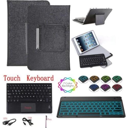 Pen + Cover For Samsung Galaxy Tab A A6 with S Pen 10.1 2016 SM-P580 P585 P580 Tablet Touchpad Bluetooth LED Light Keyboard Case