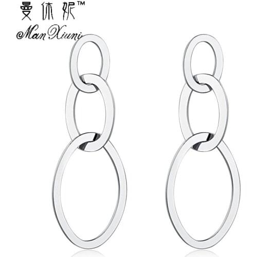 Docona Punk Exaggerate Rose Color Wave Earring Women Ladies Irregular Geometric Drop Sufer Earrings Metal Piercing Earring