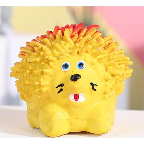 Puppy Dog Cartoon Hedgehog Shape Latex Molar Teeth Cleaning Sounding Pet dog toys for aggressive chewers