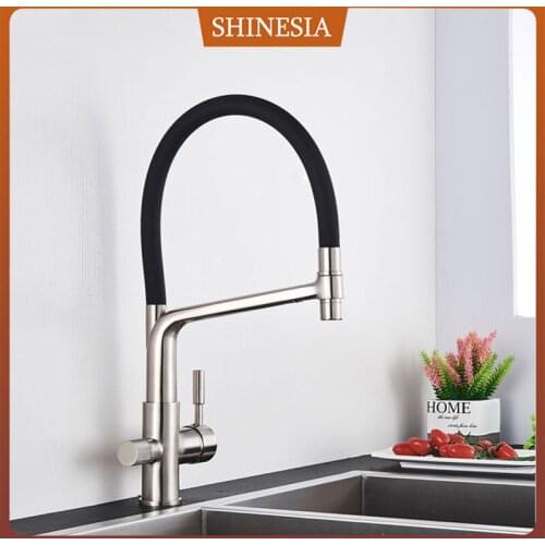 Shinesia Kitchen Faucet 360 Degree Rotation Purification Deck Mounted Pure Water Sink Hot Cold Easy To Install Water Mixer Tap