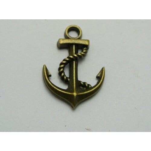 20 Bronze Tone Alloy Anchor Pendants Connector Charms 24X16mm