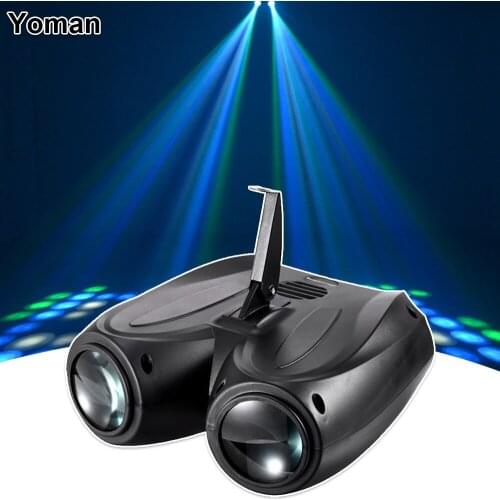 Sound Actived 128 Pattern LED Light Double Head Airship Flash Lamp Laser Light Stage Effect Lighting DJ Disco Home Party Lights