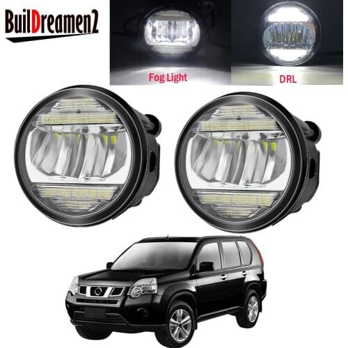 2 Pieces Car Front Bumper LED Fog Light Assembly DRL Daytime Running Lamp 30W 8000LM 12V For Nissan X-Trail T31 2007-2013