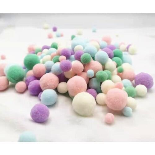 Warm Color Pompoms Gift Decoration Supplies Mix Size Pompon Children Crafts Toy Material Yarn Pom Pom Manualidades Diy Pompones