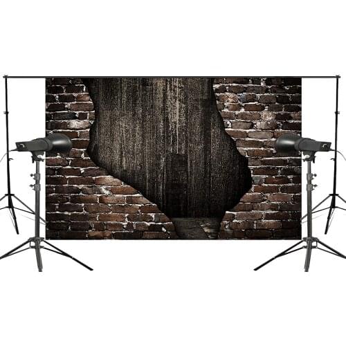 Cracked Old Brick Wall Photo Background Children Photo Studio Retro Photography Backdrops Wood Floor 5x7ft