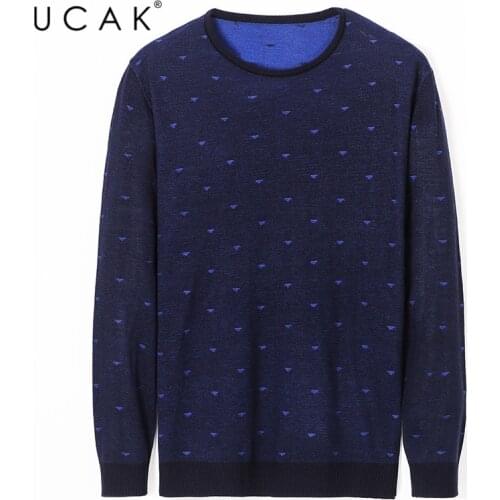 UCAK Brand Autumn Winter Casual Sweaters Men Clothes Streetwear Fashion Long Sleeve Sweater O-Neck Pullover Homme Clothing U1078