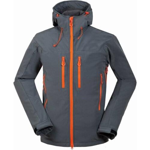 Outdoor windproof waterproof warm hooded coat Autumn Winter Men Soft shell jacket climbing camping hiking Windbreaker outerwear