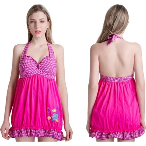Vintage One Pieces Swimwear Dresses For Women Swimsuits Swimming Shorts Pool Beach Bathing Suits Girls Swim Set 2018 DO