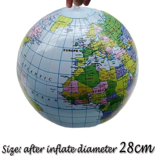 10pcs globe ballon earth education props diameter 28cm kids toys, swimming pool play PVC beach ball