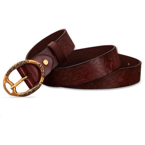 2017 New deisgn red women belt retro belts for women designer belts with printing high quality ceinture femme