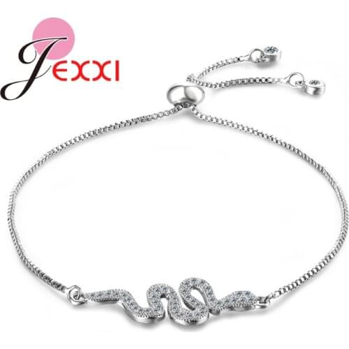 Hot Sale Hyperbole Crazy Serpentine Cubic Zirconia Adjustable 925 Sterling Silver Bracelets For Women Carnival Fine Jewelry