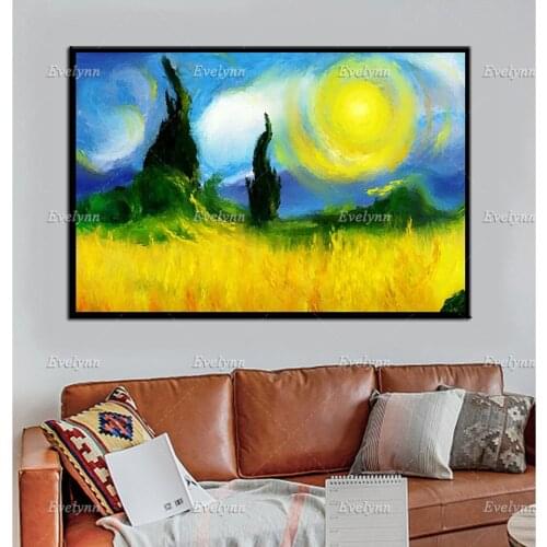 Abstract Van Gogh -Sunny Day Oil Painting Posters And Prints On Canvas Wall Art Modular Pictures For Living Home Room Decoration
