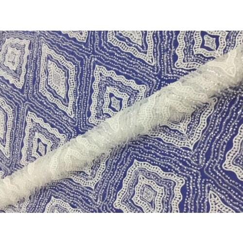African fabric New pattern 5yards mx01# off white mesh lace fabric for bridal wedding dress/sawing Free shipping