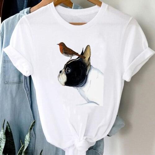 T-shirts Women 90s Cute Dog Watercolor Spring Summer Animal Clothes Cartoon Stylish Tshirt Top Lady Print 2021 Tee T-Shirt